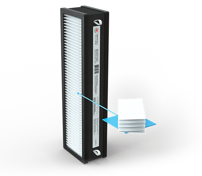 Сменная фильтрующая вставка: HEPA-фильтр медицинского класса и угольный фильтр RCB 150 H12   carbon